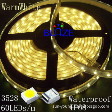 SMD3528 300 LEDs/roll, Warm White,IP68,Cheap LED flexiblestrip light,
